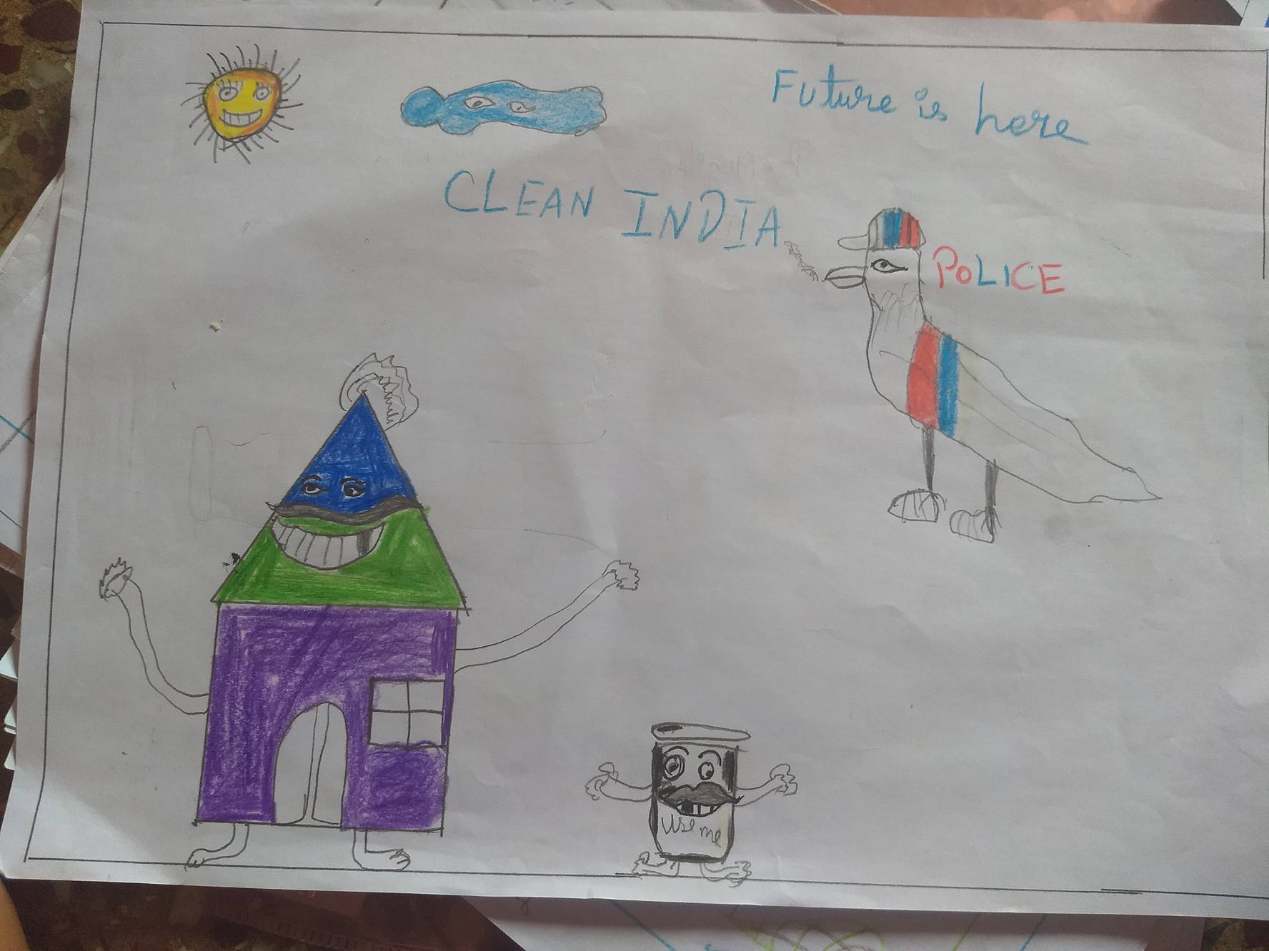 Step by Step Drawing of Clean Indian | Swachh Bharat Aviyan Easy Drawing |  Clean School Drawing - YouTube